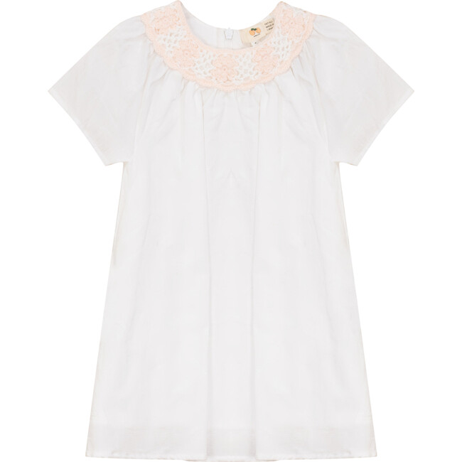 Woven Crochet Dress Off White