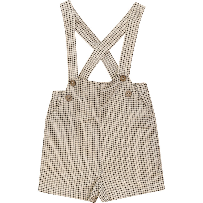 Woven Checkered Overall Black