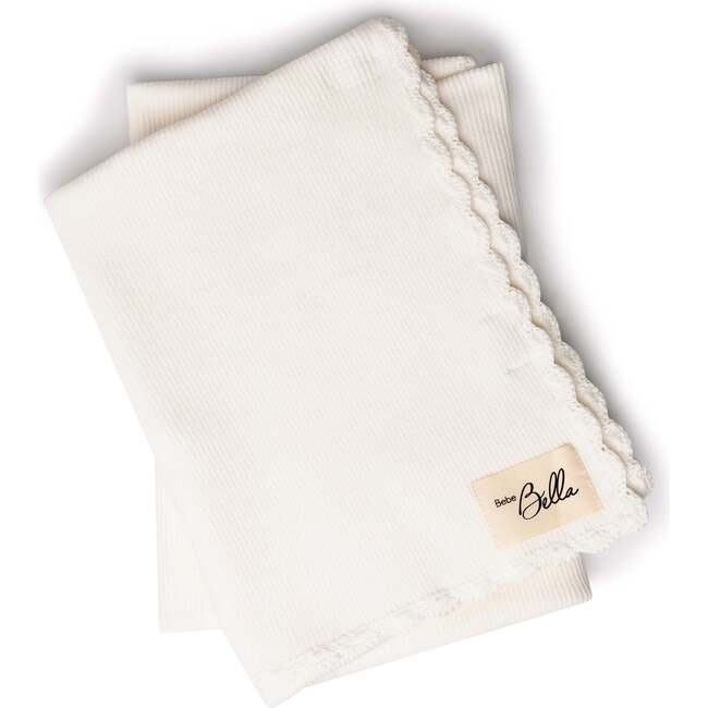 Crochet Trim Blanket White