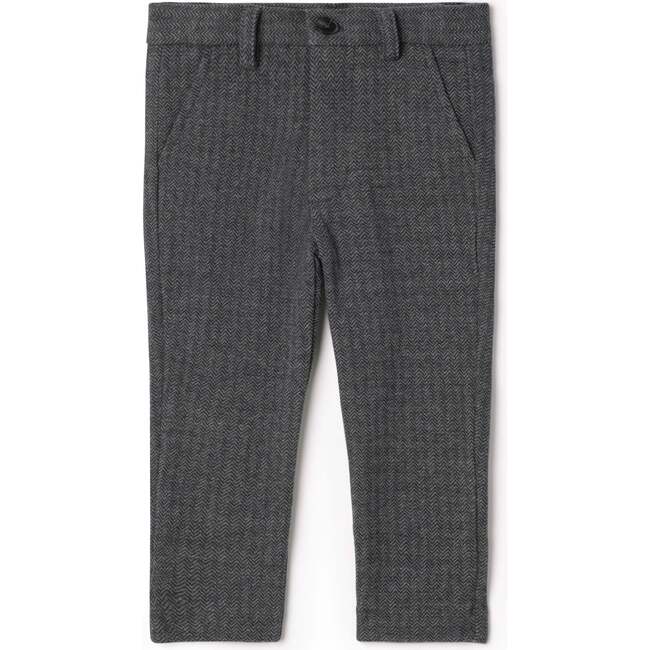 Herringbone Stretch Pants Black