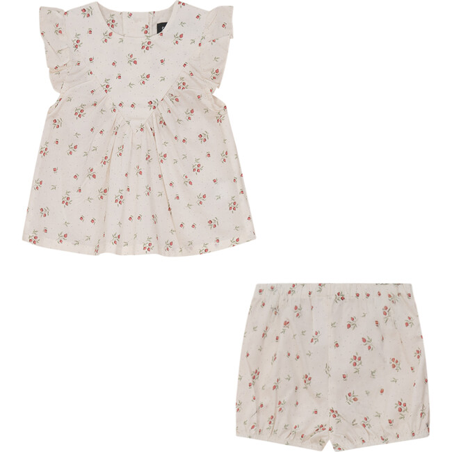 Printed 2Pc Set Cream/Pink