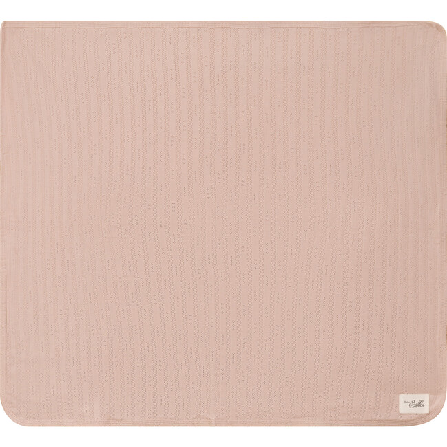Pointelle Ribbed Blanket Soft Pink
