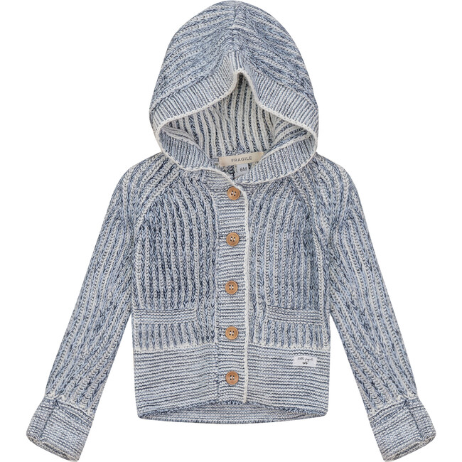 Knit Hooded Jacket Denim