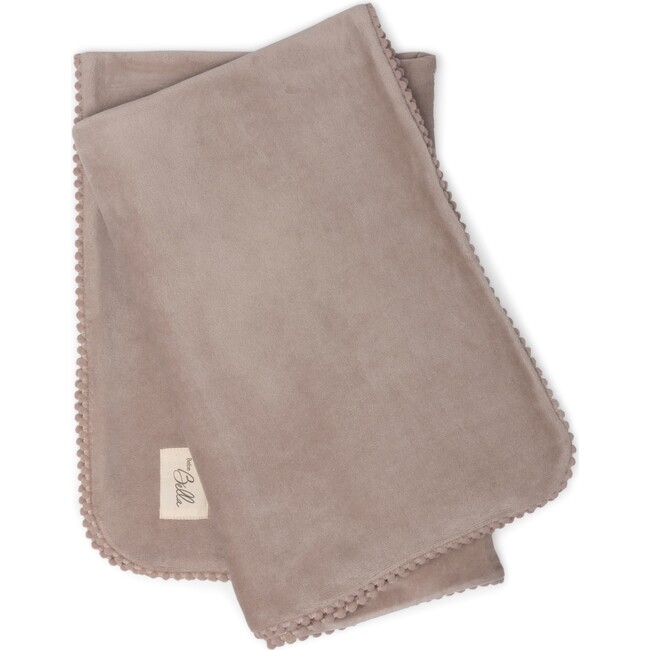Velour Pompom Blanket Beige