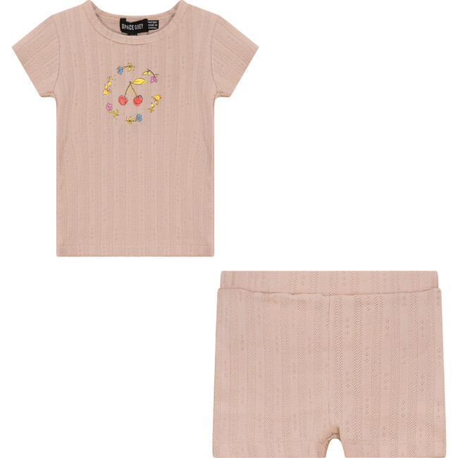 Pointelle Ribbed 2Pc Set Soft Pink