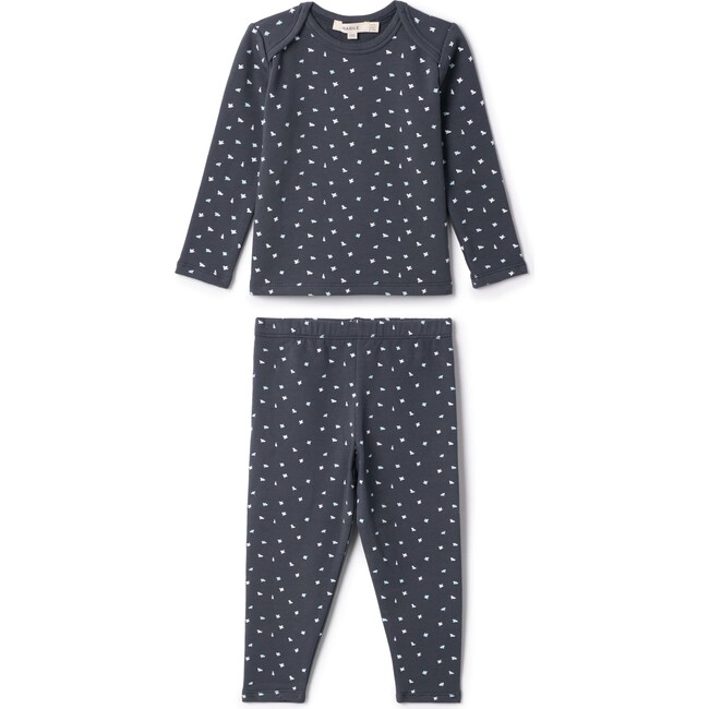 Bird Print 2Pc Set Navy