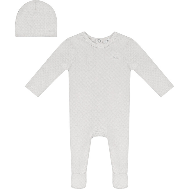 Checkered Onesie with Hat White