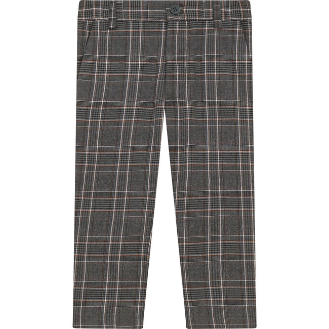 Woven Plaid Long Pants Grey
