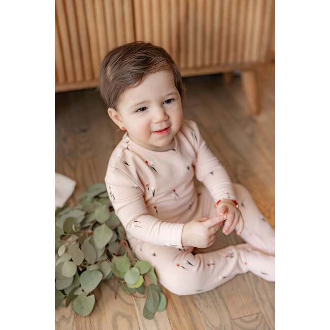 Scooter and Tulip Printed Onesie Soft Pink