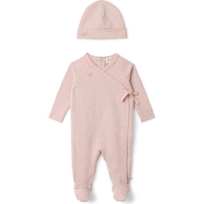 Embossed Diamond Wrap Onesie Pink