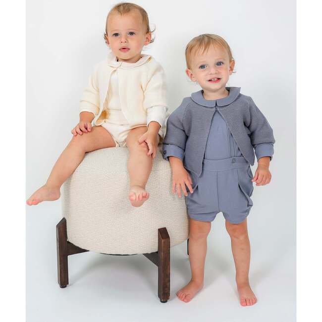 Woolen 2Pc Set with Cardigan Cream - Mixed Apparel Set - 3