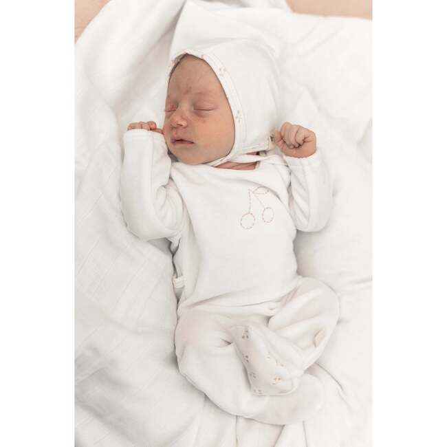 Cherry Print romper and Bonnet Set Blue - Mixed Apparel Set - 3