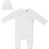 Pointelle Rib Wrap Onesie and Hat White - Mixed Apparel Set - 1 - thumbnail