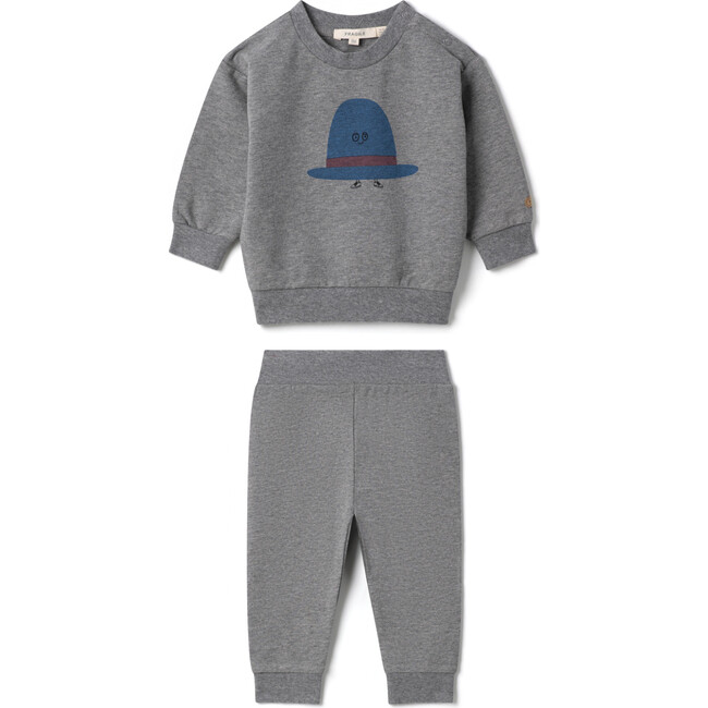 Hat Print 2Pc Set M Grey Mix/Denim