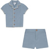 Twill Woven Shorts Set Blue - Mixed Apparel Set - 1 - thumbnail