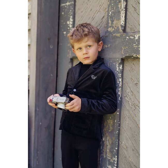 Crest Embroidered Jacket Black