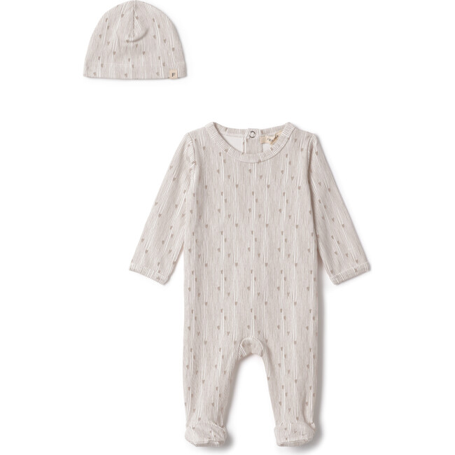 Line Print Onesie Powder/Light Ink