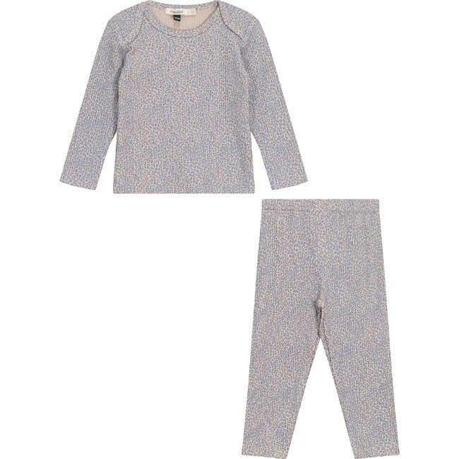 Leopard Print 2Pc Set Beige/Blue