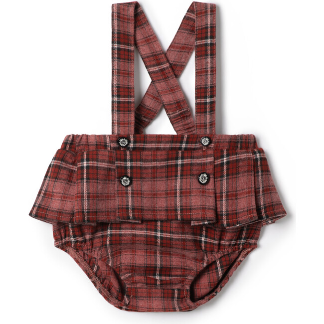 Plaid Overall Burgundy