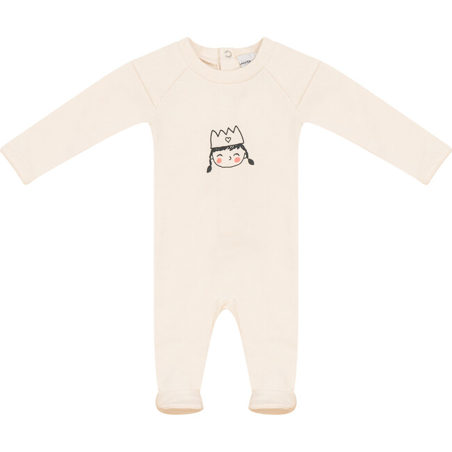 Crown Print Onesie Cream