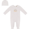 Carousel Print Onesie with Hat Off White - Mixed Apparel Set - 1 - thumbnail
