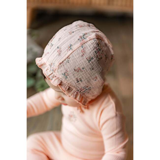 Pointelle Rib Onesie and Bonnet Cream