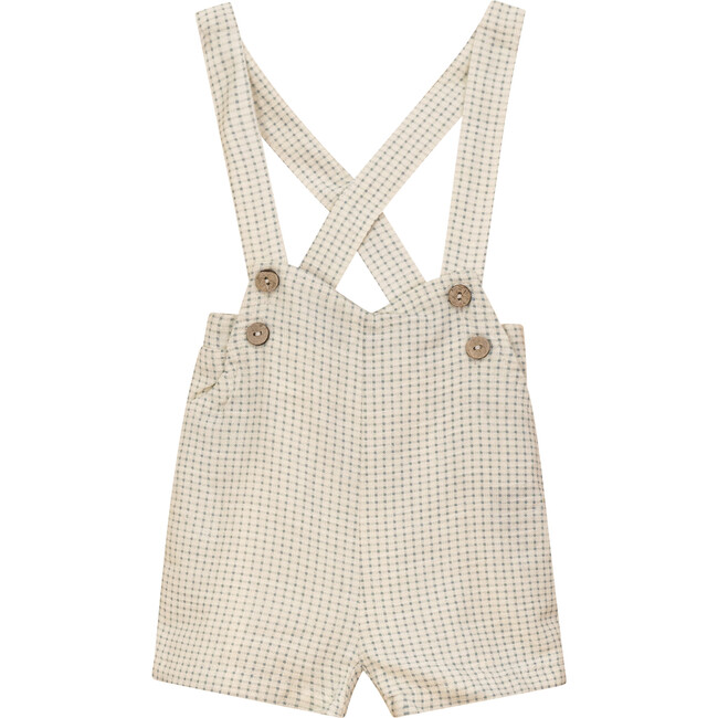 Woven Checkered Overall Blue