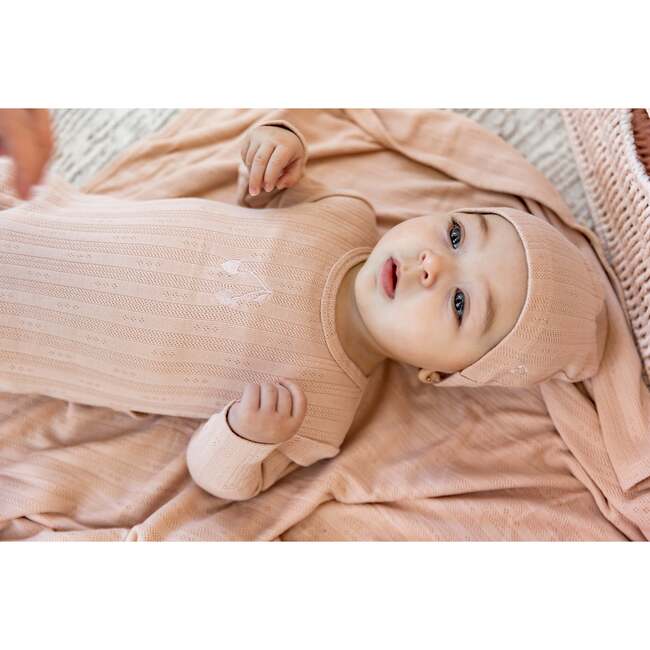 Embroidered Cherry Onesie with Hat Blue Mist