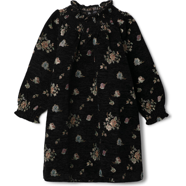 Floral Brocade Dress Black