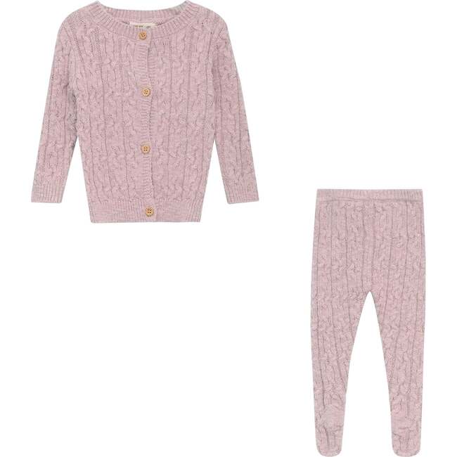 Mix Cable Knit Set Pink Mix