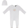 Pointelle Ribbed Onesie and Hat White - Mixed Apparel Set - 1 - thumbnail
