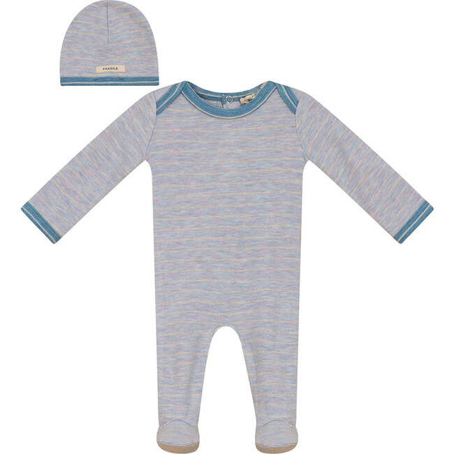 Knit Onesie with Hat Ocean