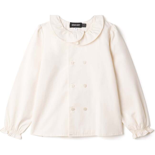 Double Breasted Woven Top Cream