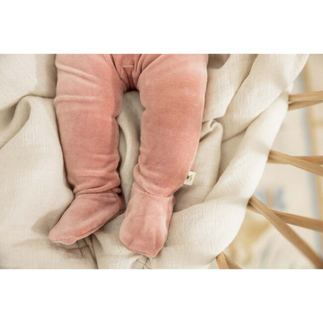 Bow Stitch Velour Onesie with Hat Rose - Mixed Apparel Set - 3