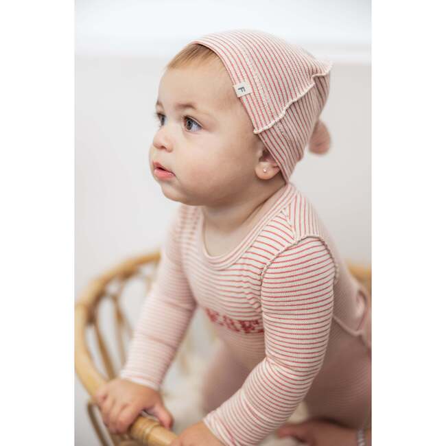 Bow Stitch Velour Onesie with Hat Rose - Mixed Apparel Set - 4