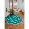 Johann Banta Spiral Snake Design Rug, Green (6 x 6 ft) - Rugs - 1 - thumbnail