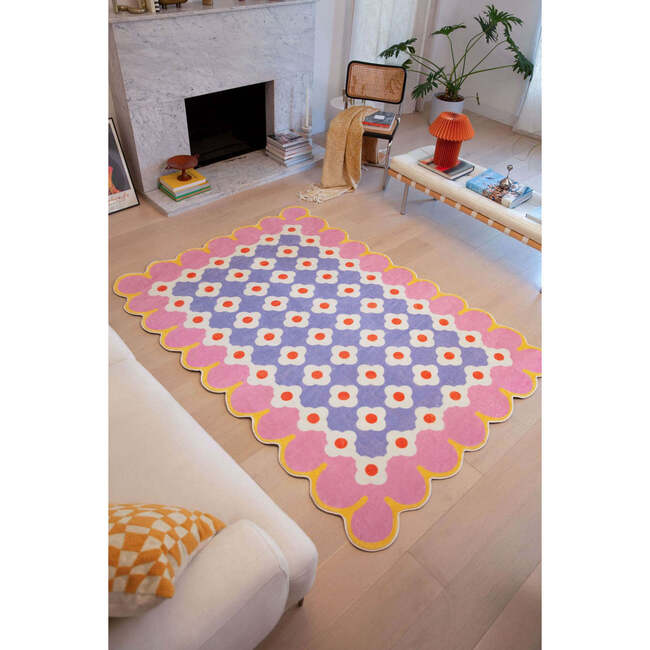Pink and Purple Floral Area Rug - Rugs - 6
