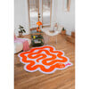 Johann Banta Spiral Snake Design Rug, Orange (6 x 6 ft) - Rugs - 1 - thumbnail