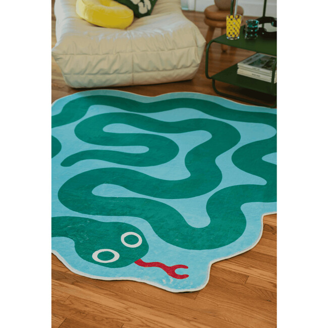 Johann Banta Spiral Snake Design Rug, Green (6 x 6 ft)
