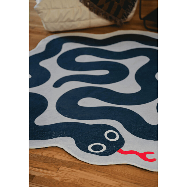 Johann Banta Spiral Snake Design Rug, Grey (6 x 6 ft)