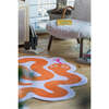 Johann Banta Spiral Snake Design Rug, Orange (6 x 6 ft) - Rugs - 3 - thumbnail