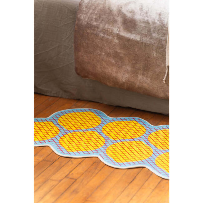 Yellow Grid Lemon Rug by Johann Banta (2 x 5 ft) - Rugs - 5
