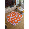 Johann Banta Spiral Snake Design Rug, Orange (6 x 6 ft) - Rugs - 5 - thumbnail