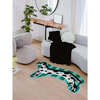 Irregular Shaped Green Striped Dalmatian Runner Rug (2 x 5 ft) - Rugs - 1 - thumbnail