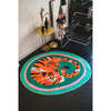 Green Base Oval Tiger Area Rug (3 x 5 ft) - Rugs - 1 - thumbnail