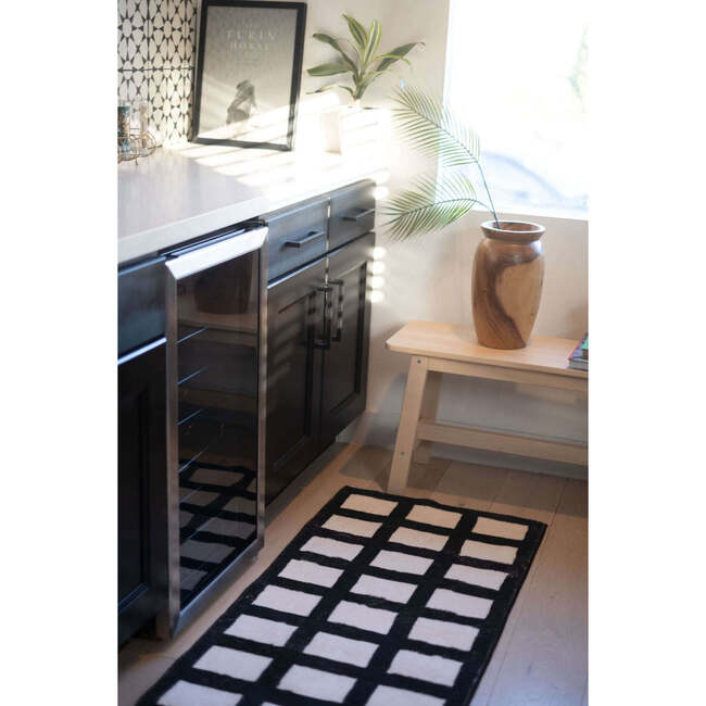 Girl Modern Design Black and White Runner (2 x 5 ft)