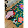 Jessica Miller Base Floral Wavy Rug, Green Base Pink - Rugs - 3