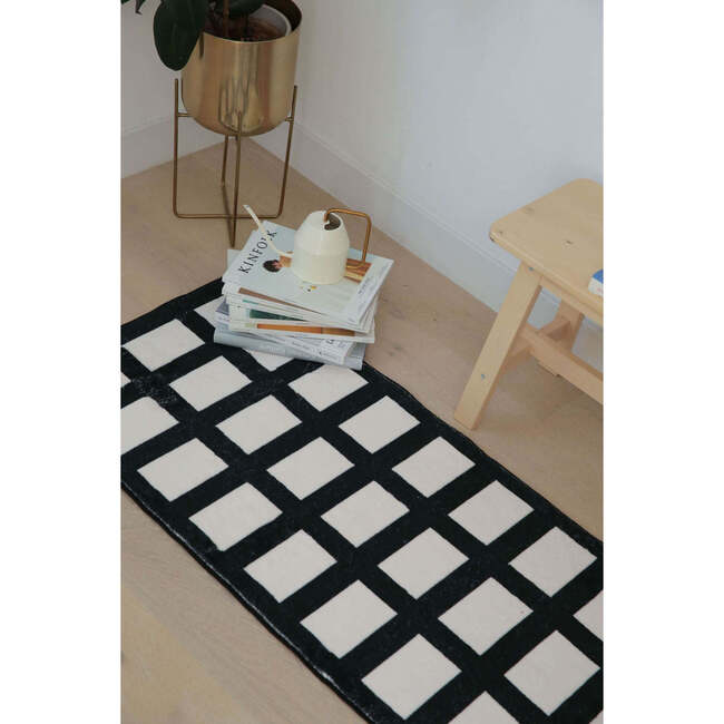 Girl Modern Design Black and White Runner (2 x 5 ft) - Rugs - 3