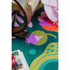 Jessica Miller Base Floral Wavy Rug, Green Base Pink - Rugs - 4