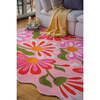 Jessica Miller Base Floral Wavy Rug, Pink Base Pink - Rugs - 5